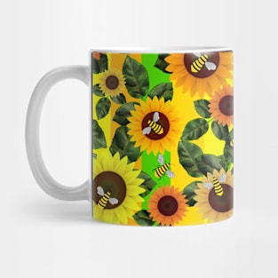 BUSY Bees Sunflowers Blooming Mug